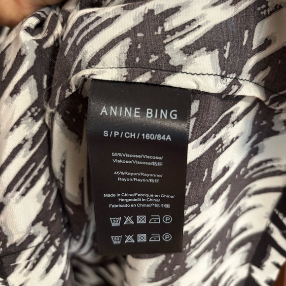 Anine Bing Aiden Houndstooth Viscose Shirt - Picture 6 of 9